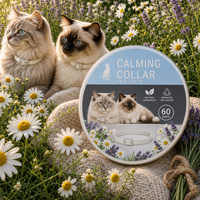 Collier de relaxation pour chat OEM ODM personnalisé, flacon en aluminium étanche 60 jours, apaisant, confortable, aux extraits botaniques naturels pour un calme durable