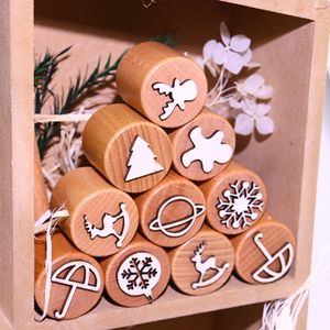 Timbri Playdough in legno su misura in legno naturale con modelli misti timbri giocattoli di pasta per bambini in legno - Product Image 3