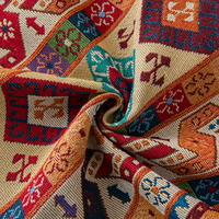 Nappe géométrique tribale vintage, couverture de table à franges de style aztèque lumineux pour la décoration de table intérieure