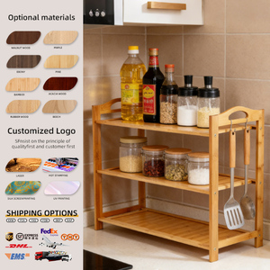 Étagère à épices en bambou à 3 niveaux, boîte de rangement pour comptoir de cuisine, <span class=keywords><strong>support</strong></span> autonome – Étagère <span class=keywords><strong>sous</strong></span> l'<span class=keywords><strong>armoire</strong></span> pour usage domestique - Product Image 1