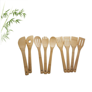 Juego de utensilios de madera de teca natural para cocina antiadherente de bambú personalizado, espátula para cocinar, 8 Uds. - Product Image 5