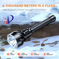 Lampe Torche Tactique de Chasse Superfire TF02 Haut de Gamme 3300 Lumens à Longue Portée, Faisceau 1100m, Étanche