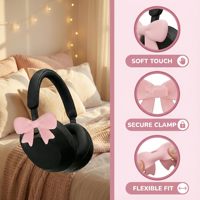 Accessoire pour casque audio : Nœuds mignons en silicone pour casques, décorations kawaii, cadeaux pour joueuses