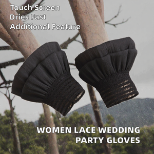 Gants en polyester à manches longues pour femmes, motif floral en dentelle, séchage rapide, pour mariage, fête ou extérieur – Vente en gros - Product Image 2