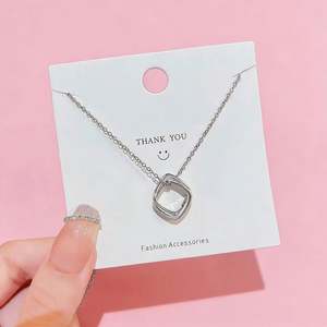 Collier Hip Hop <span class=keywords><strong>Hifive</strong></span> pour femme, plaqué or, avec pendentif à fermoir, chaîne en acier inoxydable réglable et anneau - Product Image 4