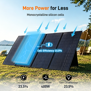 LITESHIZI แผงโซลาร์เซลล์แบบพกพาอเนกประสงค์ OEM 400W โมโนคริสตัลไลน์ สำหรับใช้งานกลางแจ้ง ชาร์จมือถือ กันน้ำ พับเก็บได้ - Product Image 2