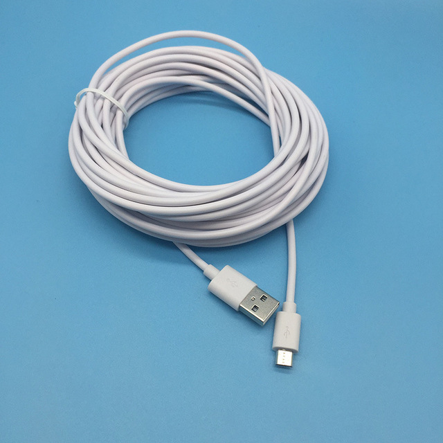 5M 6M 7M 8M 10M 13M Micro USB Extension Cable Pure Copper Security Surveillance Camera Charging Cable Braid Black White Printers