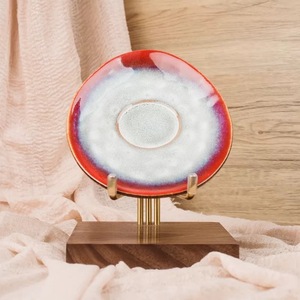 Solid Wood <b>Plate</b> Stand Display <b>Rack</b> For Porcelain <b>Plates</b> Saucers Handicrafts Round Ornaments Freestanding Rectangle Base - Product Image 3