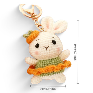 Porte-clés <span class=keywords><strong>en</strong></span> crochet fait main, poupée <span class=keywords><strong>en</strong></span> <span class=keywords><strong>laine</strong></span> pelucheuse, <span class=keywords><strong>lapin</strong></span>, pendentif pour clés <span class=keywords><strong>de</strong></span> voiture, jouet <span class=keywords><strong>en</strong></span> crochet tricoté, <span class=keywords><strong>lapin</strong></span> amigurumi - Product Image 2