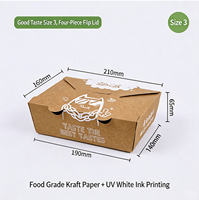 Caja de Papel Reciclable Impresa Personalizada con Asa para Alimentos, Hamburguesas, Sándwiches, Pollo Frito, Fideos, Comida Rápida