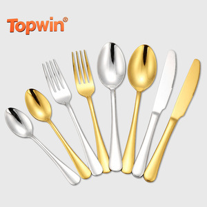 Luxury Hotel Wedding Restaurant Knife Fork Spoon Set Gold Stainless Steel Cutlery Set - Product Image 1
