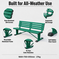 Banc de repos extérieur en alliage d'aluminium durable, anti-rouille et étanche pour terrains de tennis et parcs - Fournisseur OEM - Sièges professionnels pour stades