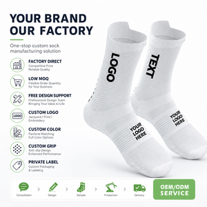 Chaussettes de sport personnalisées à faible MOQ avec logo, conception gratuite, chaussettes athlétiques de course et de cyclisme personnalisées, vente en gros, chaussettes mi-mollet à marque privée - Product Image 3