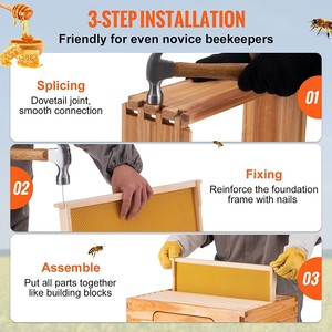 Equipo de Apicultura: <span class=keywords><strong>Colmena</strong></span> de Abejas de Madera de 4 Niveles y 10 Cuadros - Product Image 4