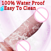 Vibromasseur réaliste en silicone liquide avec texture douce, 9 modes de fréquence, design incurvé pour le point G, 100% étanche