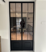 Portes françaises doubles en aluminium sur mesure, design minimaliste moderne, isolation thermique, insonorisation pour appartement et hôtel