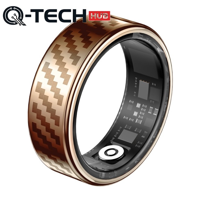 Smart Ring Heart Rate Blood Oxygen Sleep Stress Monitoring Step Counting App Control NFC IP68 Waterproof Stainless Steel 4-5