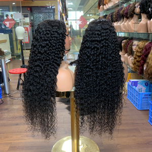 Proveedor de Cabello Indio Natural, Pelucas de Cabello para Mujer, Pelucas con Cierre de Encaje 4x4 de Onda Profunda de Color Natural de 30 Pulgadas, Grado 12A - Product Image 1