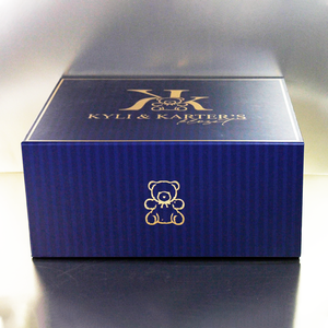 Materiales reciclados, venta al por mayor, papel de aluminio dorado personalizado, estampado, papel revestido, ropa azul grande, caja de regalo plegable para calcetines de vestir - Product Image 4