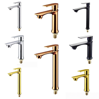 Robinet de lavabo sur colonne à long bec, en zinc, monocommande, eau froide, multicolore, pour projets (vente en gros)