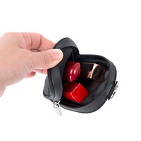 Mini étui à rouge à lèvres avec mousqueton, pochette cosmétique en nylon noir, petite pochette avec boucle de ceinture, porte-clés, sac personnalisé avec logo OEM