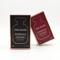 Boîte en carton noir personnalisée pour parfum, emballage cadeau, boîte rigide en papier couché pour cosmétiques, déballage
