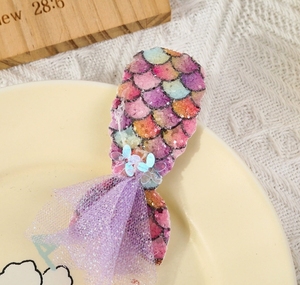 Fermagli per Capelli da Bambina a Forma di <span class=keywords><strong>Coda</strong></span> di Sirena Arcobaleno con Paillettes Colorate - Product Image 5