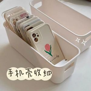 Long Strip Rectangular Multifunctional <b>Storage</b> Box Plastic Artifact Cabinet Clearance Uncovered Desktop Snack Phone Case - Product Image 4