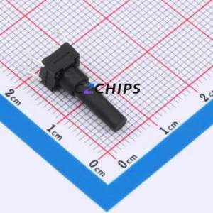 TSW06112-170B331BA Tactile Switch Through hole-4P,6.1x6.1mm Switch Single Pole Single Throw Round Button 1.8N 6.1mm - Product Image 1