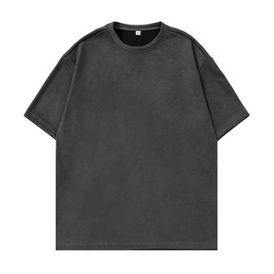High Quality Custom Embroidered Oversized T-<strong>Shirt</strong> 100% Polyester with <strong>Suede</strong> Fleece Tshirt Printed Logo Men's <strong>Shirt</strong> - Product Image 4