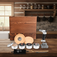 Kit de fumage pour whisky, cheminée à fumée pour boissons, infuseur à copeaux de bois pour boissons, kit de fumage pour boissons pour la maison et les bars de cantines