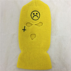 Balaclava de ski noire avec logo brodé blanc Broken Heart Balaclava en stock - Product Image 3