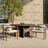 FERLY Offre Spéciale Mobilier d'extérieur en aluminium tout temps Table de salon de jardin Table de salle à manger ronde en aluminium