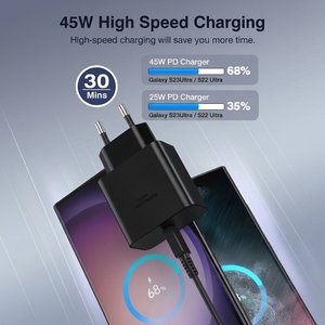 Caricabatterie da Muro Originale 45W PD PPS ad Alta Velocità con Spina EU/US/UK, Ricarica Rapida per <span class=keywords><strong>Samsung</strong></span> Galaxy S25 S24 Ultra - Product Image 3