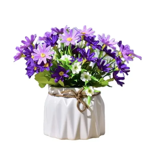Vasi bianchi nordici per piante vaso di fiori in plastica margherita con ornamenti di fiori in vaso vaso per piante nordico