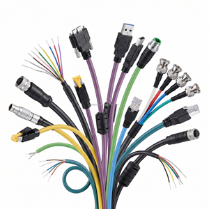 カスタマイズされた5M 10M防水IP67ブルーPURケーブル産業用カメラBaumer GIGE Vision M12 Xコード化RJ45ケーブル8ピンコネクタ - Product Image 1