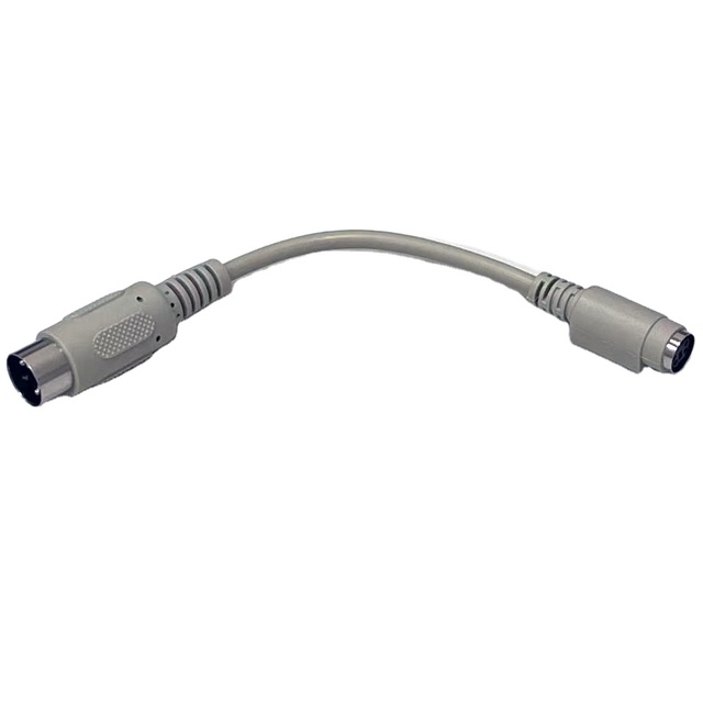 6.0 in PS/2 Keyboard Mouse Splitter Extension Cable 28AWG Gold Plated Conductors Male to Female Beige PVC Braid CE for Computer