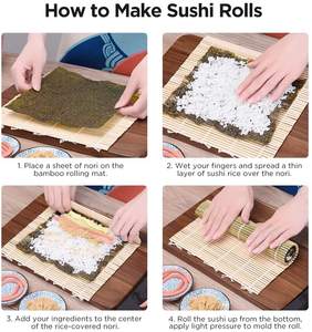 Venta caliente Fácil uso Casero No-stick Bamboo <span class=keywords><strong>Sushi</strong></span> Mat Diy <span class=keywords><strong>Sushi</strong></span> Making Kit Set - Product Image 3