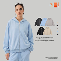 Vêtements pour hommes, automne/hiver, nouvelle arrivée, sweat-shirt à capuche zippé en coton lourd de haute qualité, en tissu bouclé