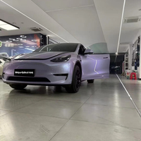 Film de protection de peinture TPU WRAPMASTER Premium 7,5 mil, couleur changeante, effet métallique, argent cristal, violet fantôme, brillant, pour voiture