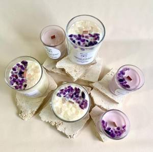 도매 럭셔리 소이 왁스 아로마 테라피 캔들, 맞춤형 허브 힐링 크리스탈, 결혼식 및 크리스마스용 홈 데코 - Product Image 5