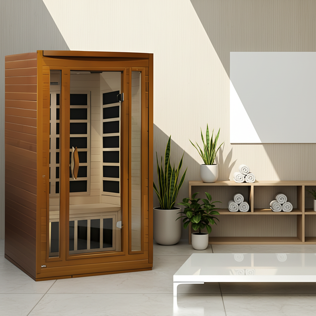 Customized Indoor 2-Person Full-Spectrum Infrared Sauna with Low EMF Red Light Therapy Eco-Friendly Canada Hemlock for Villa Use