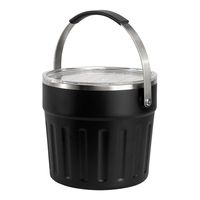 2026 Produit tendance 7.7L Logo personnalisé Seau à glace en métal à double paroi avec couvercle, pelle, passoire pour les fêtes et le camping au bar à cocktails