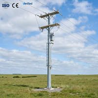 Poteau électrique en acier galvanisé à chaud léger et facile à installer pour ligne aérienne rurale
