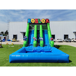 Tobogán Acuático Inflable Personalizado <span class=keywords><strong>de</strong></span> <span class=keywords><strong>Roblox</strong></span> con Piscina, Tobogán Inflable Grande <span class=keywords><strong>de</strong></span> Doble Carril para Niños y Adultos - Product Image 2