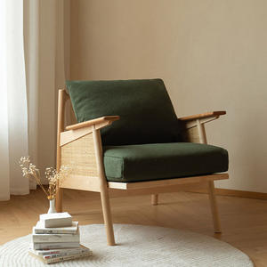 <span class=keywords><strong>Fauteuil</strong></span> individuel en bois massif de style japonais pour petits balcons, chaise de loisirs minimaliste de style designer pour usage domestique - Product Image 6