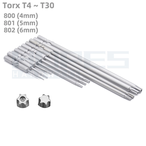 Tua Vít Chính Xác T4 T5 T6 T7 T8 T9 T10 T15 T20 T25 T30 Tuốc Nơ Vít Torx Chiều Dài 40-150Mm 4/5/6Mm - Product Image 1
