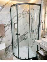 Porte de douche d'angle coulissante en alliage d'aluminium, qualité supérieure, cabine de douche simple