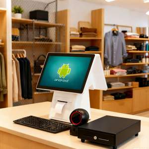 LIVERDOL 도매 공장 가격 15.6 ''터치 스크린 금전 등록기 윈도우 및 안드로이드 Pos 터미널 상점 용 열전사 프린터 - Product Image 1