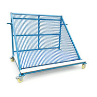Chariot de stockage structurel de type harpe pour feuilles de verre, capacité de charge de 1 tonne par emplacement, espacement de 26 mm, rangement catégorisé